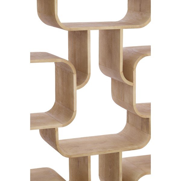 Scaffale colore naturale chiaro in mango massiccio 100x200x30 cm Labare – Light & Living-image-4