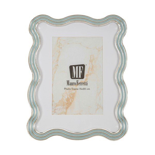 Cornice azzurra/argentata in metallo/in vetro verticale con sostegno 17,5x22,5 cm Elizabeth – Mauro Ferretti-image-2