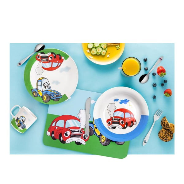 Posate per bambini in acciaio inox argento 3 pezzi - Orion-image-1