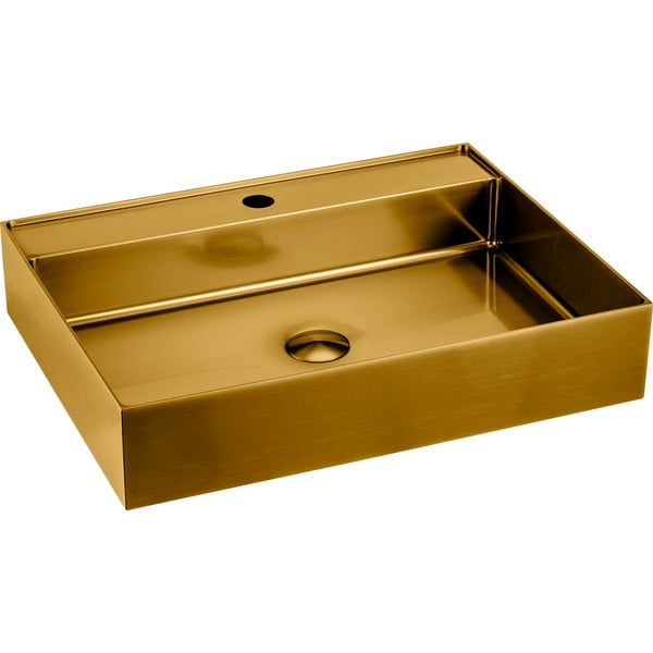 Lavabo dorato in acciaio inox 55x42 cm Aurum – Sapho