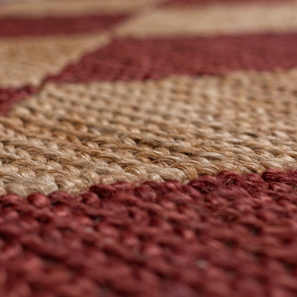 Tappeto color terracotta in misto iuta tessuto a mano 120x170 cm Effie Diamond – Flair Rugs-image-2