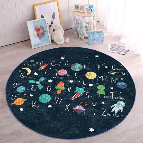 Tappeto per bambini blu scuro ø 100 cm Comfort - Mila Home-image-2