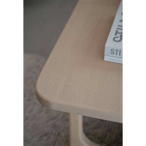 Tavolino da salotto colore naturale chiaro con piano effetto rovere 50x103 cm Driscoll – Rowico-image-3