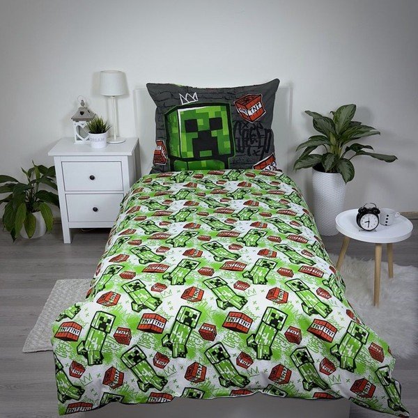 Biancheria da letto per bambini in cotone per letto singolo 140x200 cm Minecraft Metro Art - Jerry Fabrics-image-2