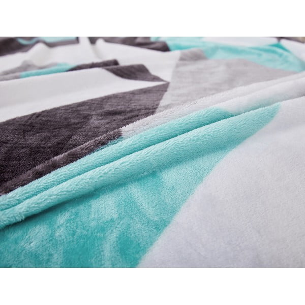 Biancheria da letto grigia/turchese in micropile per letto singolo 140x200 cm Abstract  – My House-image-3