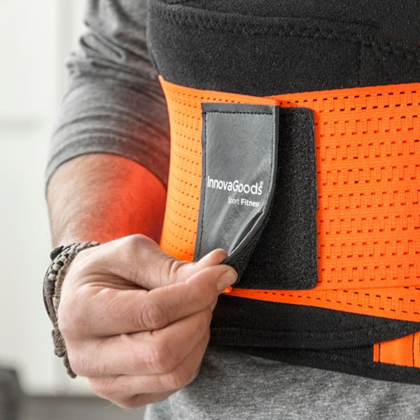 Cintura sportiva arancione e nera per la perdita di peso e la postura, taglia L - InnovaGoods-image-3