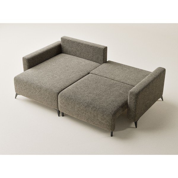 Divano angolare marrone allungabile/con contenitore (con penisola a sinistra/con chaise lounge) con rivestimento in ciniglia Leon – Maison de Rêve-image-3