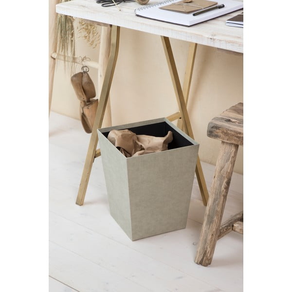 Cestino per la spazzatura beige Sofia Canvas Paper Laminate – Bigso-image-1