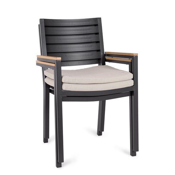 Sedia da esterno color antracite in metallo Henna – Bizzotto-image-3