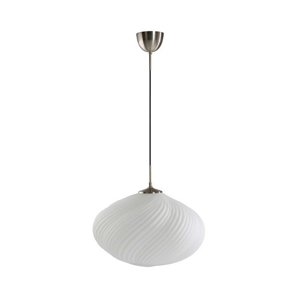 Lampadario bianco/argentato in vetro opale con intensità regolabile ø 50 cm Meringue – Jotex