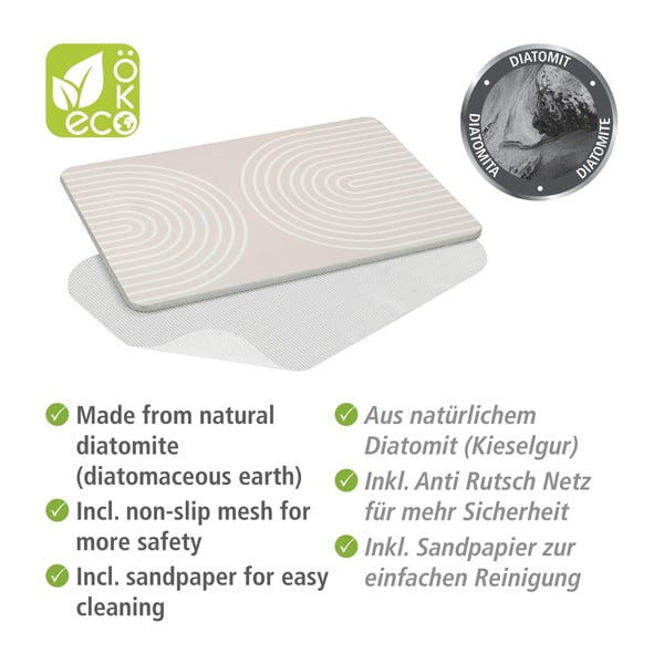 Tappeto da bagno in quarzo beige 39x60 cm Nazca - Wenko-image-3