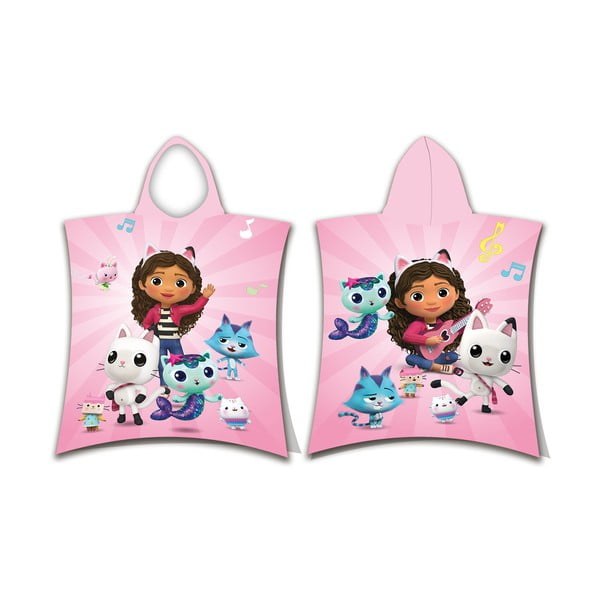 Poncho per bambini rosa in cotone 3-8 anni Gabby´s Dollhouse – Jerry Fabrics