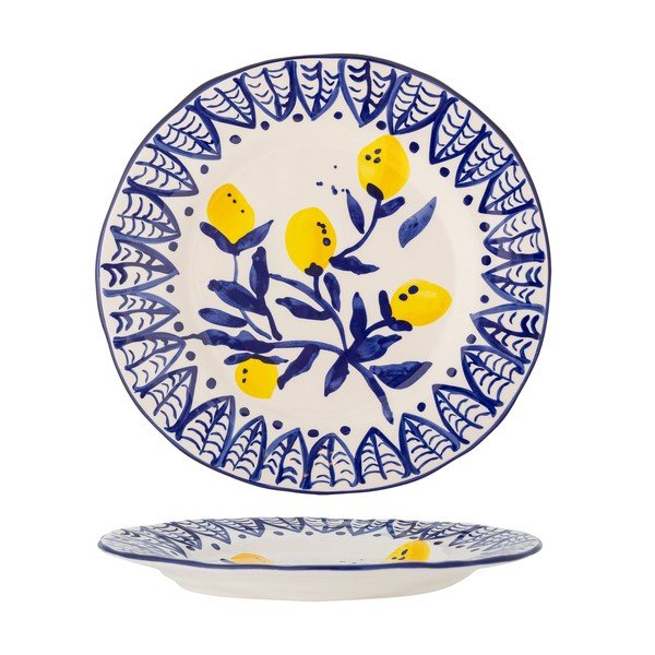 Piatto da portata bianco/blu in gres ø 27 cm Maxima – Bloomingville-image-3