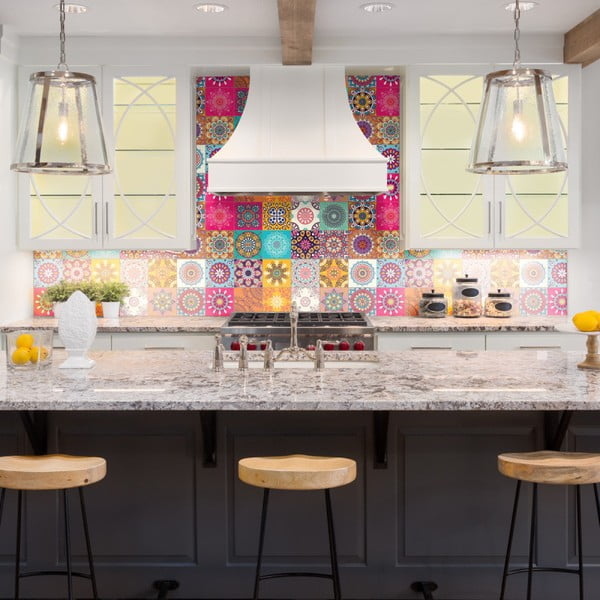 Set di 30 adesivi murali Tiles Azulejos , 15 x 15 cm Mariska - Ambiance-image-3