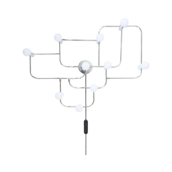 Lampada da parete bianca/color argento lucido in metallo con alimentazione a corrente con intensità regolabile Geometric – Jotex
