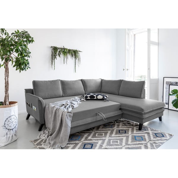Divano letto angolare grigio L, angolo destro Charming Charlie - Miuform-image-4