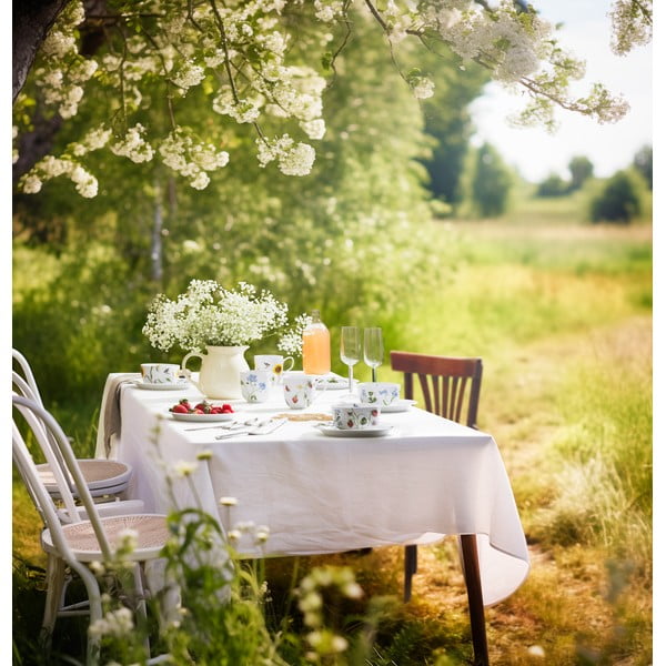 Tazza bianca in porcellana con motivo floreale 330 ml Hammershøi Summer - Kähler Design-image-4