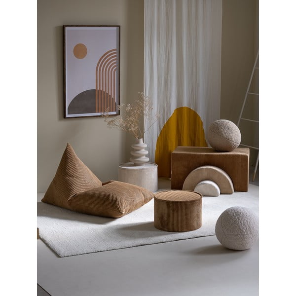 Pouf a sacco per bambini marrone con rivestimento in velluto a coste Big Lounger – Wigiwama-image-1