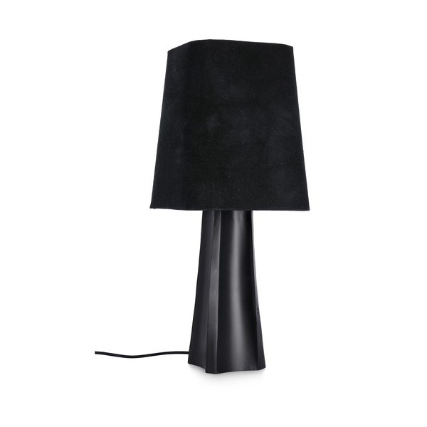 Lampada da tavolo nera in metallo con paralume in tessuto (altezza totale 61 cm) Tripura – Bizzotto