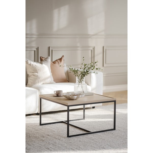 Tavolino con piano in legno di quercia in colore naturale ø 70 cm Deerfield - Rowico-image-3