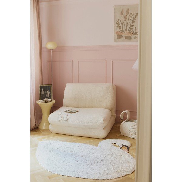 Tappeto per bambini color crema in cotone lavabile/tessuto a mano 100x120 cm Swan – Lorena Canals-image-1