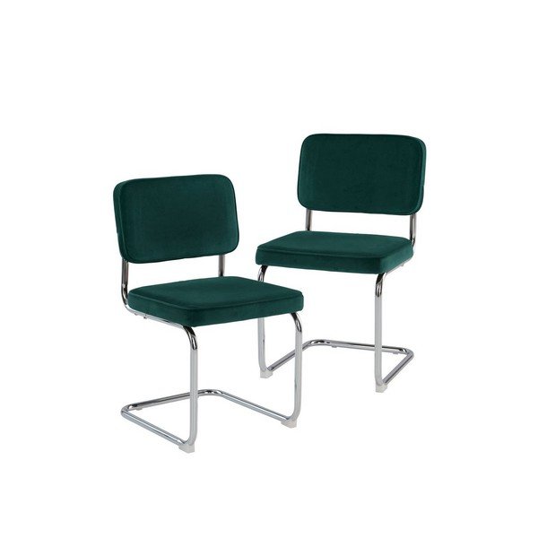 Sedie da pranzo in set verde scuro in metallo a dondolo 2 pz Hjo – Jotex