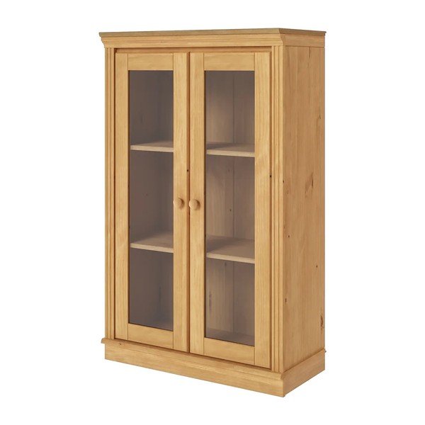Vetrina colore naturale chiaro in pino massiccio 74x118x35 cm Anita – Støraa-image-3