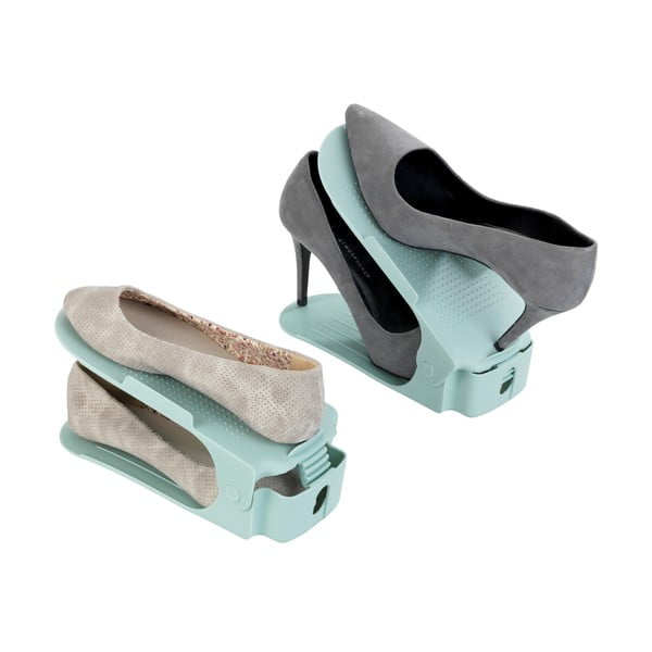 Set di 8 portascarpe regolabili color turchese - Wenko-image-4