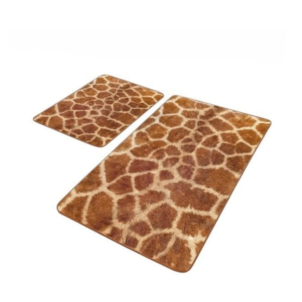 Set di tappetini per il bagno marroni in velluto 2 pz 60x100 cm – Mila Home