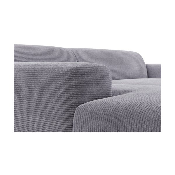 Divano angolare in velluto a coste grigio chiaro, 250 cm, angolo sinistro Karen - Marie Claire Home-image-1