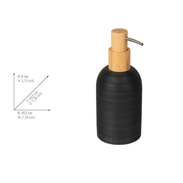 Dispenser per sapone nero opaco in poliresina 250 ml Altavalle – Wenko-image-4