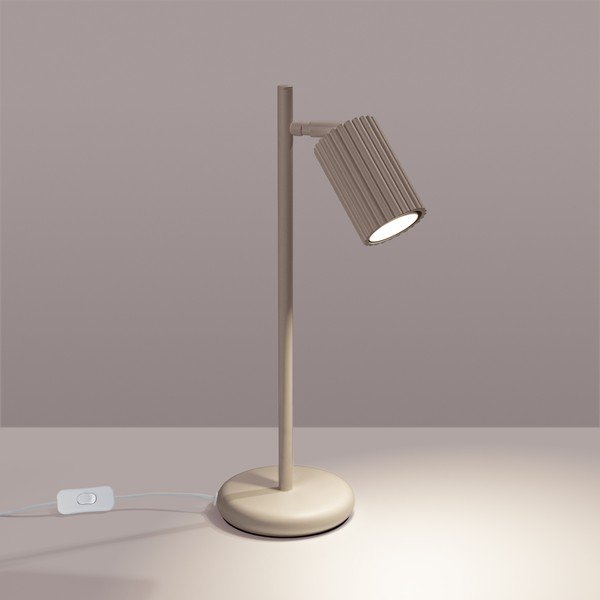 Lampada da tavolo grigio tortora in metallo (altezza totale 43 cm) Gleam – Sollux-image-2