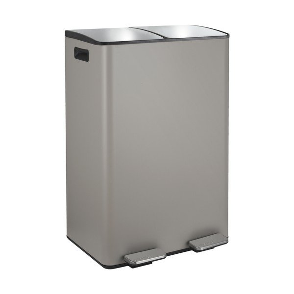 Cestino per la spazzatura grigio tortora in acciaio per raccolta differenziata/con pedale 2x30 l   Aliya – Spirella
