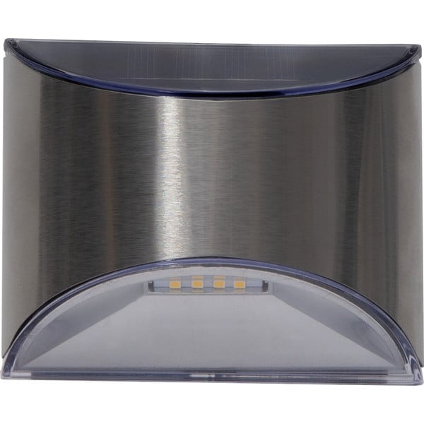 Set di 2 luci LED solari a parete in acciaio inox, altezza 8 cm Wally - Star Trading-image-3
