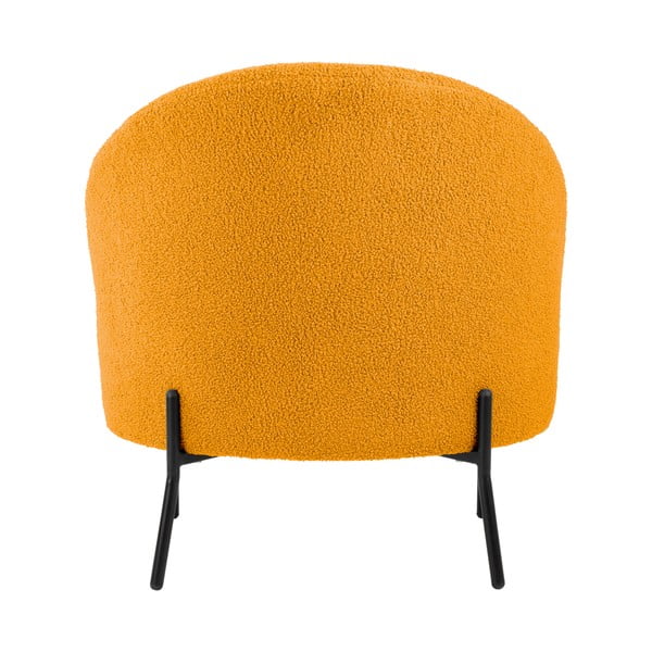 Poltrona giallo ocra in tessuto bouclé Noble - Leitmotiv-image-4