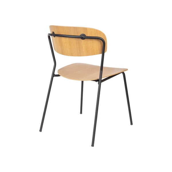 Sedie da pranzo in set di 2 pezzi in pioppo naturale Jolien - White Label-image-4