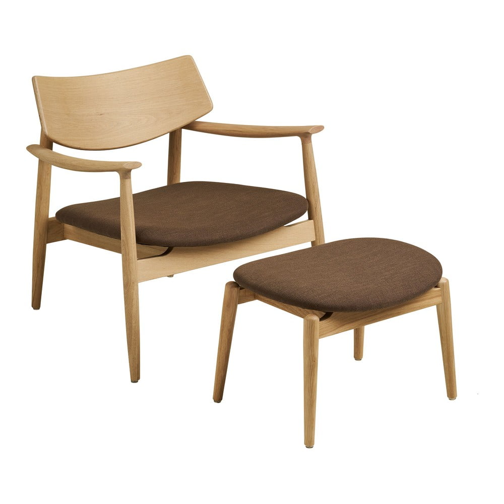 Poltrona con poggiapiedi marrone Olvera – House Nordic | Poltrone