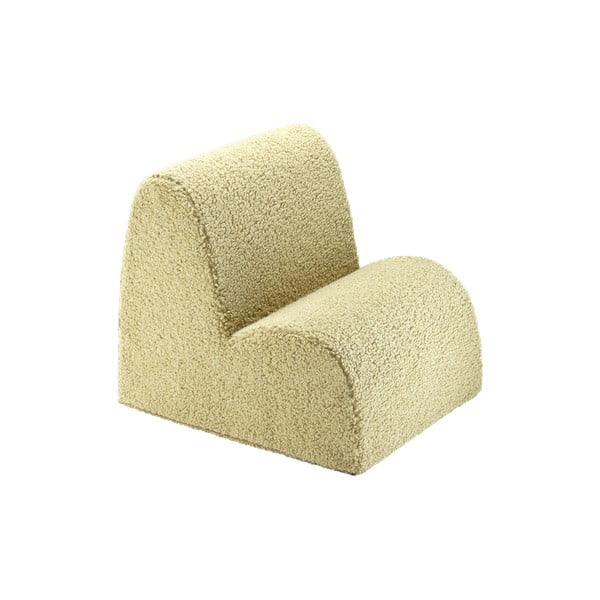 Poltrona per bambini verde con rivestimento in bouclé Cloud – Wigiwama