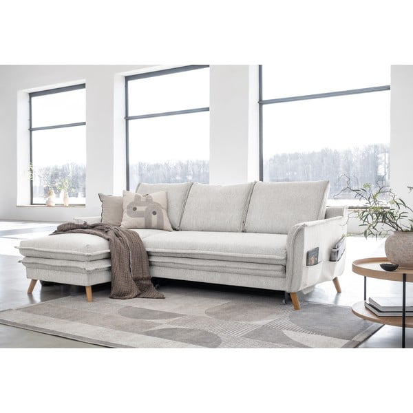 Divano letto angolare beige (angolo sinistro) Charming Charlie - Miuform-image-3