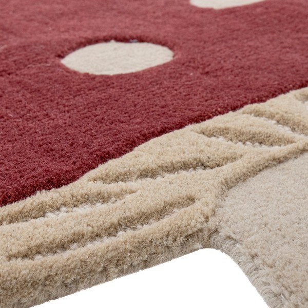 Tappeto per bambini rosso in lana 85x90 cm Mushroom – Bloomingville Mini-image-4