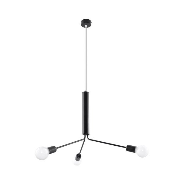 Lampadario nero con paralume in metallo ø 74 cm Donato – Sollux