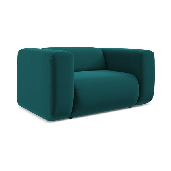 Poltrona turchese con rivestimento in velluto Ekahi – Makamii