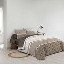 Set copripiumino e federa marrone in cotone per letto matrimoniale ed esteso con lenzuolo incluso/6 pezzi 240x220 cm Pacha – douceur d'intérieur
