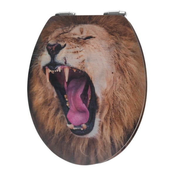 Sedile per wc con immagine 3D e chiusura facilitata , 44,5 x 38 cm Lion - Wenko-image-1