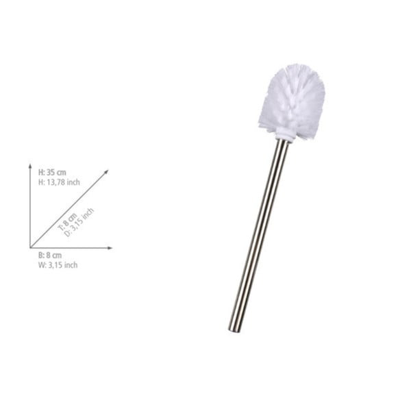 Scopino di ricambio bianco con manico in acciaio inox - Wenko-image-1