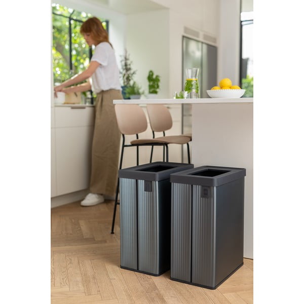 Cestino per la spazzatura blu in plastica riciclata 54 l Verto Recycle - Curver-image-3