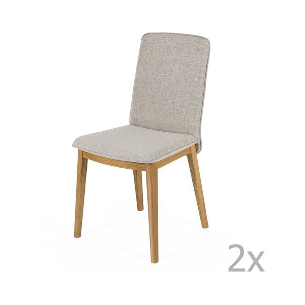 Set di 2 sedie da pranzo con base in legno di quercia Naturo Light Adra - Woodman