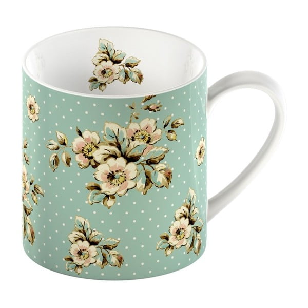 Tazza in porcellana verde Cottage Flower, 330 ml - Creative Tops