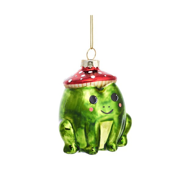 Decorazione per albero di natale in vetro fatta a mano 7 cm Frog – Sass & Belle