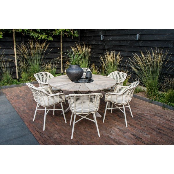 Sedia da giardino in plastica beige Cecilia - Hartman-image-1